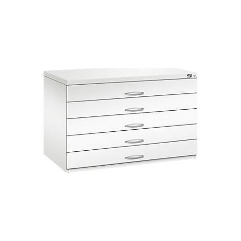 Armario para planos  DIN A1  5 cajones  altura 760 mm  blanco