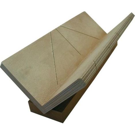 Outifrance – Boîte à onglet pour corniches 400mm – Multiplis indéformable 18mm – Forme V pour coupes 45° et 90° – Usage professionnel (1/2)