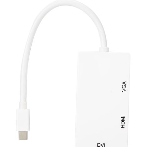 Adaptateur MiniDP vers HDMI DVI VGA 3 en 1, Alimentation par Port, Câble Convertisseur Compact (1/5)