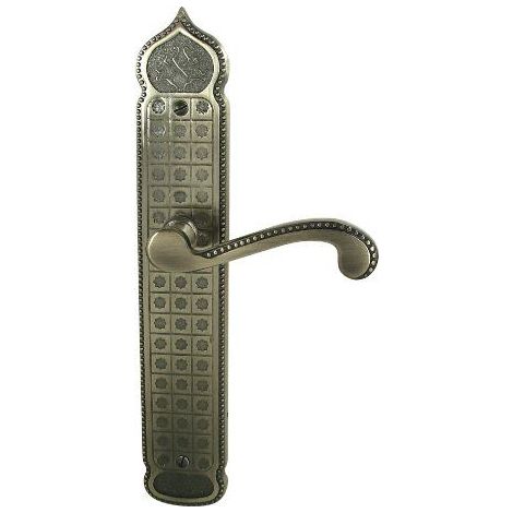 DT 2000 632310 Poignee de porte sur plaque sesame zamak vieil sans trou Argent (1/2)