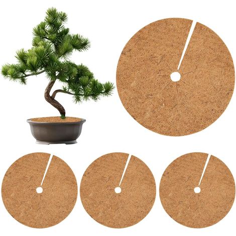 Tapis de Fibre de Coco Ø40 cm pour Pots - Pack de 4 Protections Anti-Gel et Isolation Racines d'Extérieur (1/5)