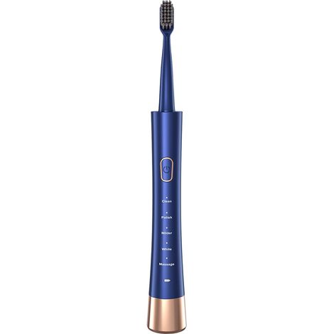 Brosse à dents électrique intelligente à 5 modes, étanche IPX7, idéale pour les voyages et les occasions spéciales (3 têtes de brosse remplaçables), pour adultes.-AquaForge