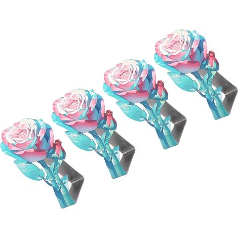 Ancres de table décoratives en acier inoxydable avec motifs roses pour intérieur et extérieur, rassemblements, attaches de nappe, attaches de nappe décoratives (1/4)