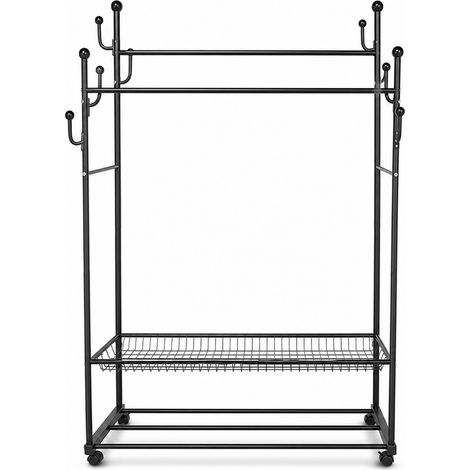 Mobile Cactus Clothes Rail on Stand for Bedroom Black 120 cm (1/5)