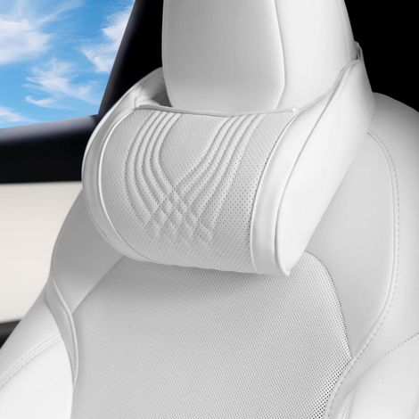 Repose-tête voiture en mousse à mémoire de forme, coussin cervical ergonomique blanc (1/5)