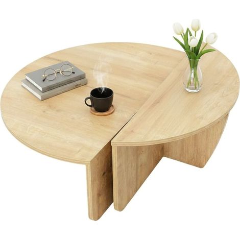 Dmora - Tavolino da salotto Azim, Tavolo basso da caffè, Portariviste per divano, Ripiano da soggiorno, 90x90h35 cm, Rovere