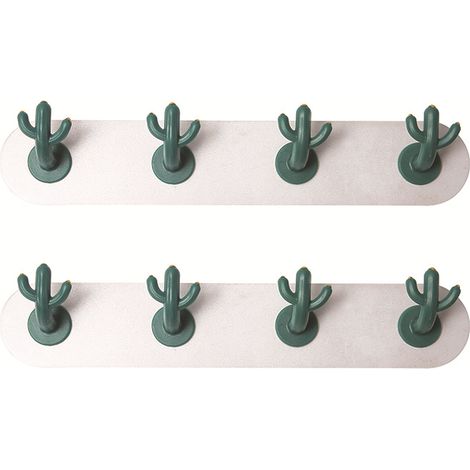 Due ganci adesivi a quattro pannelli a forma di cactus, creativi, resistenti e graziosi, da appendere al muro per appendere vestiti. (1/4)