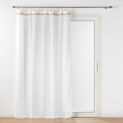 Voilages à œillets bois Blanc 140x240 cm (1/5)