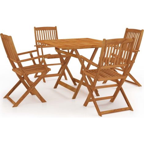 Maison Exclusive - Set da Pranzo da Giardino 5 pz Pieghevole in Massello di Acacia