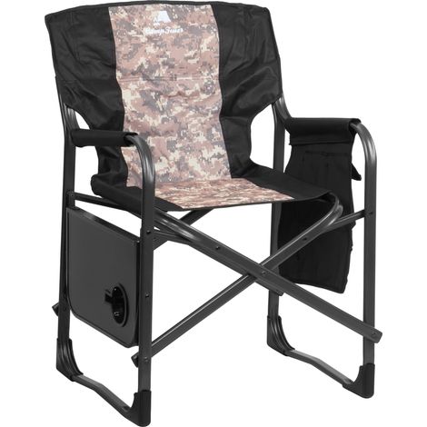 CampFeuer Campingstuhl Faltbar, Camouflage, Anglerstuhl mit ausklappbarem Tisch, Klappstuhl (1/5)