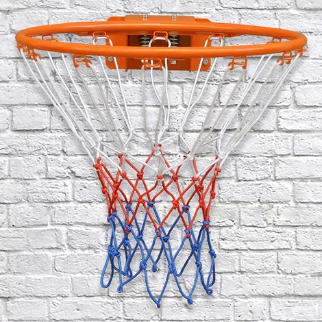Panier de basket mural-ressort double-toile orange résistante aux intempéries-45x45x10(cm) (1/5)