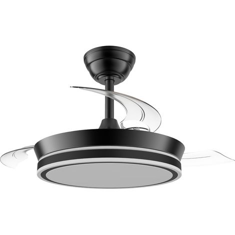 Ventilador LED aspas retráctiles Night Evo Mini Negro 39W