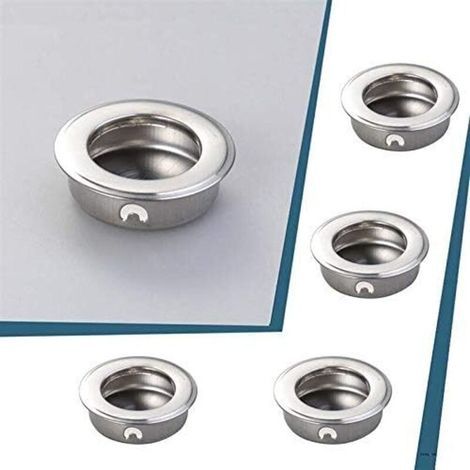 Tirador para puerta corredera de 35 mm – Juego de 4 tiradores planos integrados de acero inoxidable para armarios y cajones. (1/3)