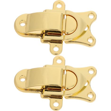 Fermoirs Métalliques Lot de 2 pour Boîtes à Bijoux, Loquets à Bascule en Alliage de Zinc pour Coffrets en Bois et Coffres, Fermeture Classique Adaptée au DIY et Réparation (1/5)