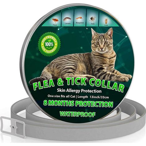 Cat Flea Treatment  Cat Collar  Flea and Tick Collar for Cats  8 Months Effective Protection  Waterproof  Adjustable  Flea Treatment Cat (1/5)