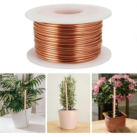 Fil de cuivre pur - Diamètre 1 mm - Diamètre : 1 mm - Fil de cuivre nu - 99,9 % - Calibre 16 - Pour jardin, plantes et légumes (1/5)