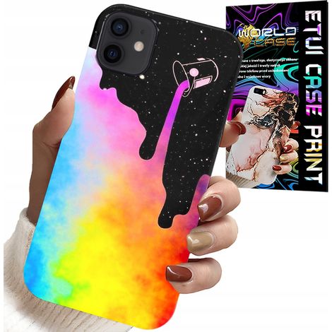 Funda para iPhone 12 mini - estampados coloridos de arcoíris, pintura + lámina (1/5)