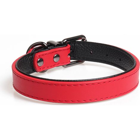Collier Pour Chien En Cuir Pu Réglable Avec Boucle Métallique Et Anneau En D Pour Petit Moyen Grand Chien Lot De 1 (1/5)