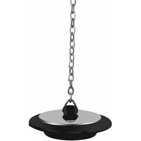 Bouchon de vidange, bouchon de baignoire universel avec longue chaîne à billes en métal et anneau de suspension, bouchon d'évier en chrome et caoutchouc, couvercle de vidange, filtre de remplacement p