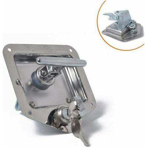 Acier inoxydable T-forme remorque voyage serrure RV boîte à outils antivol caravane serrure poignée camping-car camping-car voiture de patrouille (1/5)