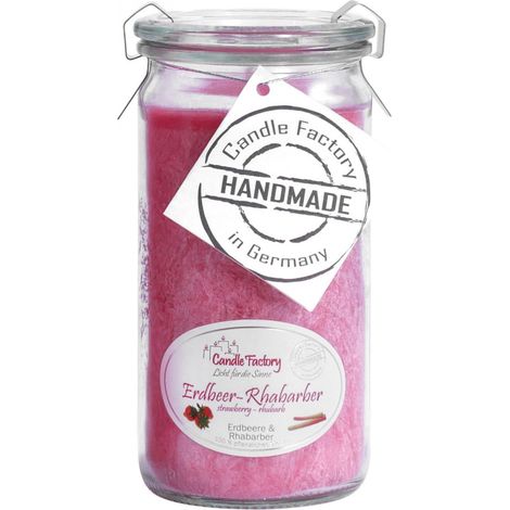 Candle Factory Mini Jumbo Erdbeer-Rhabarber Duftkerze Dekokerze 307-024 (1/5)