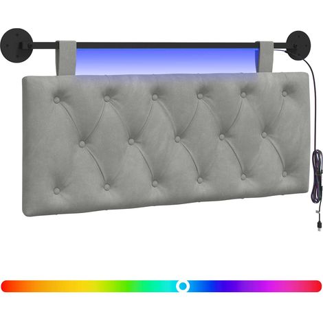 Maison Exclusive - Testiera sospesa Con luce LED Grigio Chiaro Velluto