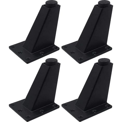 GDHZS- 4 Pièces Pieds Réglables Meubles Jambes Cuisine Jambes Worktop Bar TV Bureau Table Jambes,Pieds Meubles Alliage d'Aluminium,pour Canapé Table Armoires éTagèRes,avec Vis,Noir(8cm) (1/5)