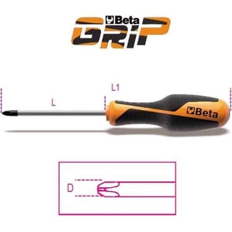 BETA Tournevis pour vis Phillips BETAGRIP - 1262 - 100 mm - PH-0 - Philips