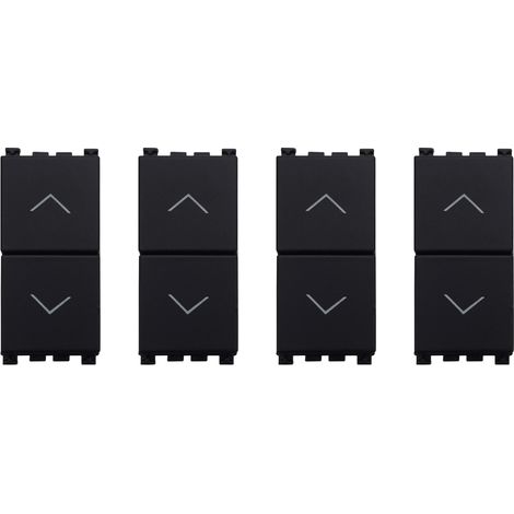 gloca Pulsante Doppio 1P+1P 16A Compatibile Arké (Nero, 4 Pezzi) (1/4)