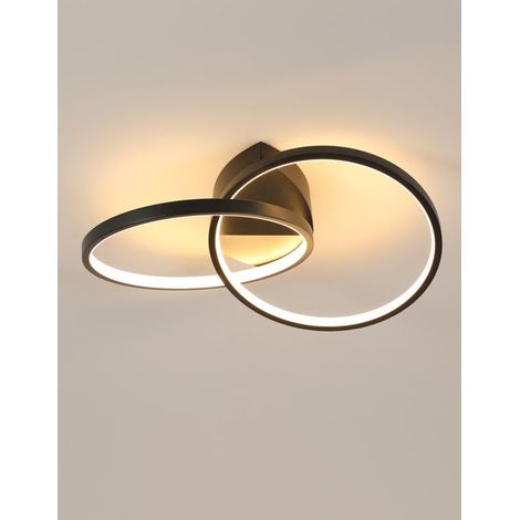 GOECO Circular Cross LED Ceiling Light 23W Remote Dimmable 54x35x12cm Black 220V (1/5)