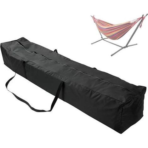 Sac de rangement pour hamac - Housse de hamac - Sac de rangement pour armature de hamac - Sac de rangement - 157 cm de long x 25 cm de large x 25 cm de haut - Grande capacité - Noir (1/5)