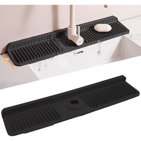 Tapis de Robinet en Silicone, Protection Anti-Éclaboussures pour Évier de Cuisine,Tampon de Séchage pour Comptoir de Cuisine et Salle de Bain (1/5)