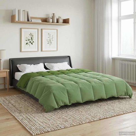 Ganzjahresbettdecke Gepolstert Grün 220 x 240 cm Mikrofaser