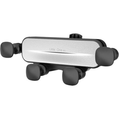Support de téléphone de voiture Support de grille d'aération de voiture par gravité pour téléphone portable Support de voiture super anti-vibration Support de grille d'aération rotatif à 360 ° Argent (1/5)