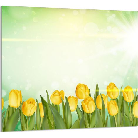 Panneau de verre POUR la cuisine 65x60 Tulipes (1/5)
