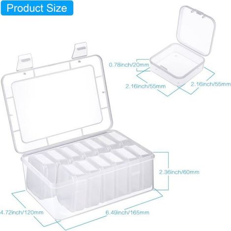 14 petites boîtes de rangement en plastique avec couvercle, dont 1 grand récipient en plastique, mini boîte de rangement (1/5)