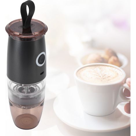 Moulin à café électrique, moulin à café à manivelle, 5 vitesses de mouture réglable, moulin portable, rechargeable par USB. (1/5)