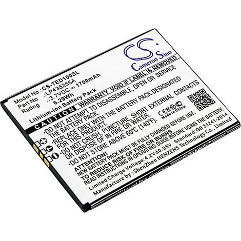 NX - Batterie téléphone, smartphone, GSM pour Hisense 3.7V 1450mAh - LI37130C