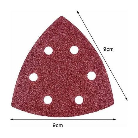72PCS Delta Abrasive Triangles - 6 Holes - 90 x 90 x 90 mm - Grits 40/60/80/120/180/240 - Sanding Triangle for Sanding and Polishing (1/5)