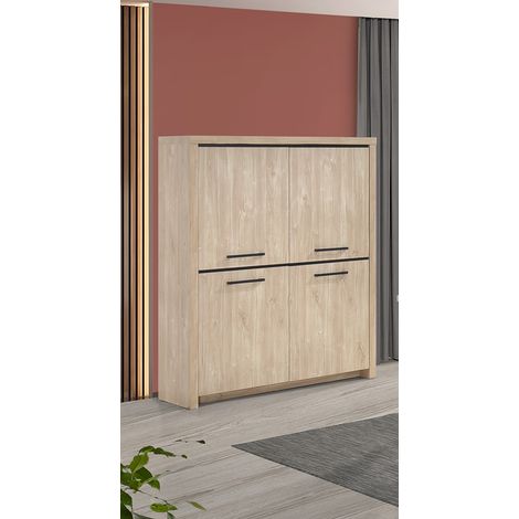 Buffet haut contemporain chêne ivoire Spirit (1/5)