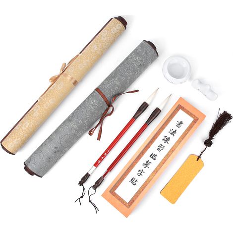 Set mit 3 wiederverwendbaren Wasserschreibleinwänden für chinesische Kalligrafie, Zeichenübungen, Geschenk (1/5)
