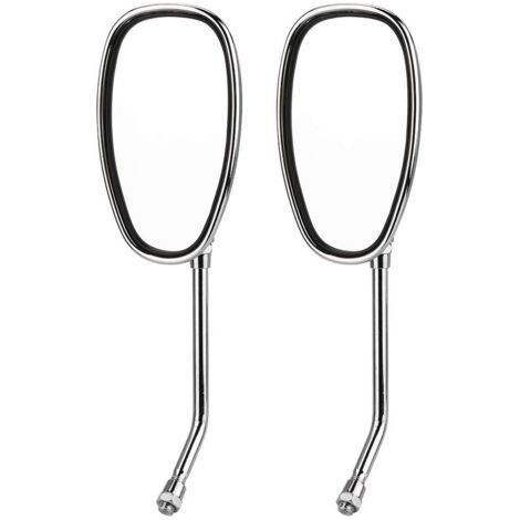 2 pièce 10mm Universel Rétroviseur de Moto Rétroviseur Latéral Vintage en Matériel en Aluminium avec ABS L-Bar & R-Bar (1/5)