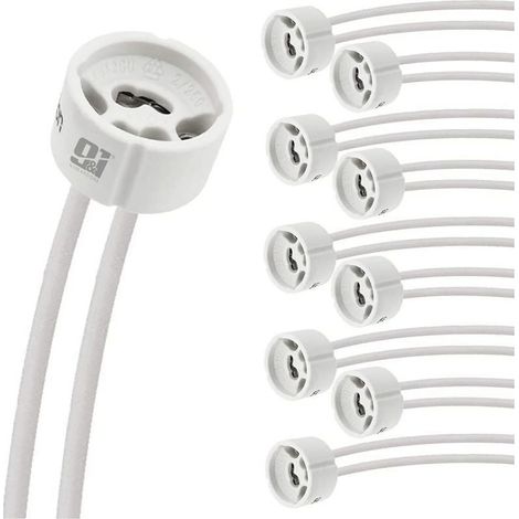 ORION91oficial® - Pack X 10 Unidades, Portalámparas Cerámico Gu10, Cable 0,5mm - Fácil Instalación -spaziOrion91