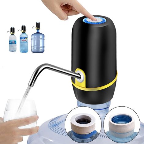 Distributeur d'eau pour bidons avec adaptateur pour bouteilles d'eau commerciales. Robinets pour bouteilles d'eau minérale. Distributeur d'eau pour bidons (noir avec adaptateur)