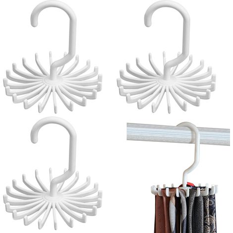 Porte-cravates - Rotation 360° - Réglable - Pour Cravates Ceintures Écharpes - Lot de 4 (1/5)