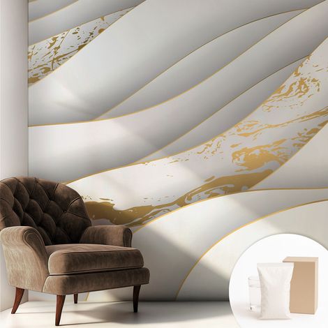 Fototapete - Tapete Vliestapete mit Kleber - Wandtapete Moderne Wandbild Schlafzimmer Wohnzimmer Dynamische Muster 250x250 cm (1/5)