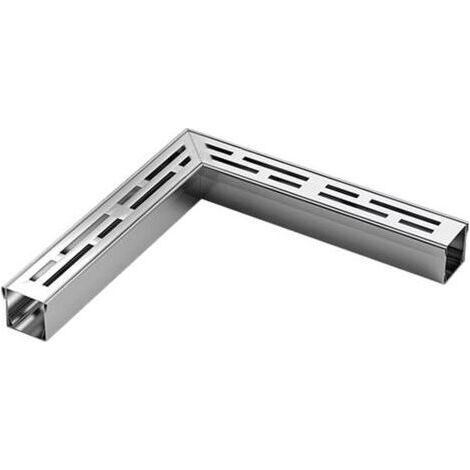 Caniveau De Drainage en Acier Inoxydable, Accessoires pour Caniveaux De Drainage d'angle, Amovible Tranchée Et Grilles De Drainage, pour Jardins Terrasses Allées(25x3.5x3cm) (1/4)