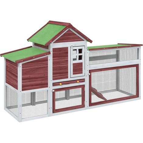 Recinto per pollaio gabbia per galline moka 1865 x 585 x 113 cm legno massello di pino marrone 020044019