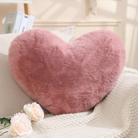 Irovami Coussins cœur ultra doux – rouge, 25x33 cm, déco salon pour femmes et filles (1/5)