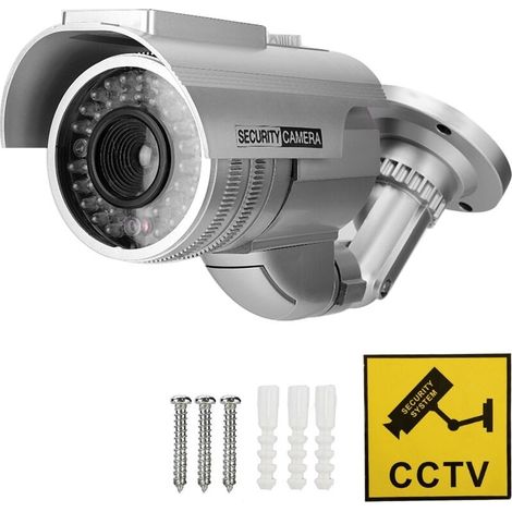 Eosnow Fake Security Camera, Silver Power Supply, 360 Degree Fail Camera for Home (1/5)